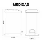 Bote de 30 litros con pedal en acero inoxidable DUST 3 Bote de 30 litros con pedal en acero inoxidable DUST - Imagen 3