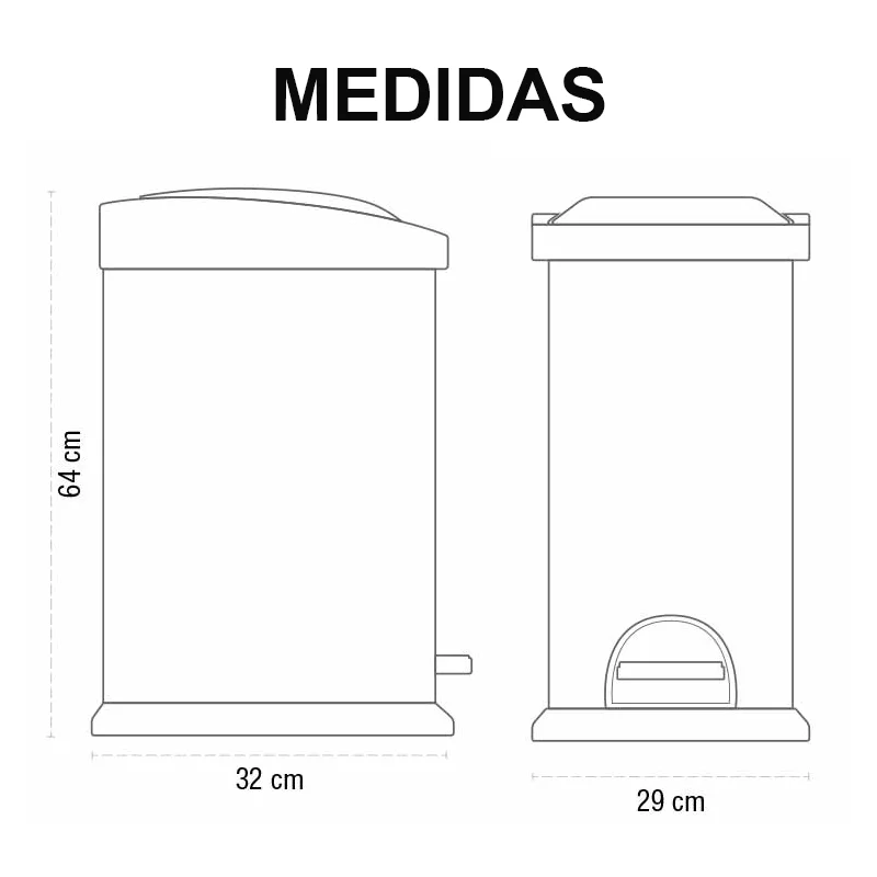 Bote de 30 litros con pedal en acero inoxidable DUST 3 Bote de 30 litros con pedal en acero inoxidable DUST - Imagen 3