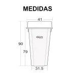 Bote Cuadrado de 90 lts. con Tapa Abatible 2 Bote Cuadrado de 90 lts. con Tapa Abatible - Imagen 2