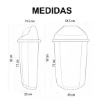 Bote media luna de 80 litros con tapa abatible DUST 2 Bote media luna de 80 litros con tapa abatible DUST - Imagen 2