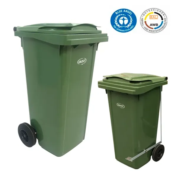 Contenedor de basura de 120 litros con tapa y ruedas | DUST 1 Contenedor de basura de 120 litros DUST con tapa y ruedas
