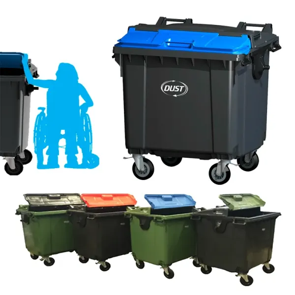 Contenedor de 1100 litros Split Lid de DUST 1 Contenedor de 1100 litros Split Lid